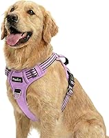 Vista 18 de Funfox Arnés para perro sin tirones, arnés de chaleco ajustable para mascotas, material súper suave con mango vertical, fácil control, paseo