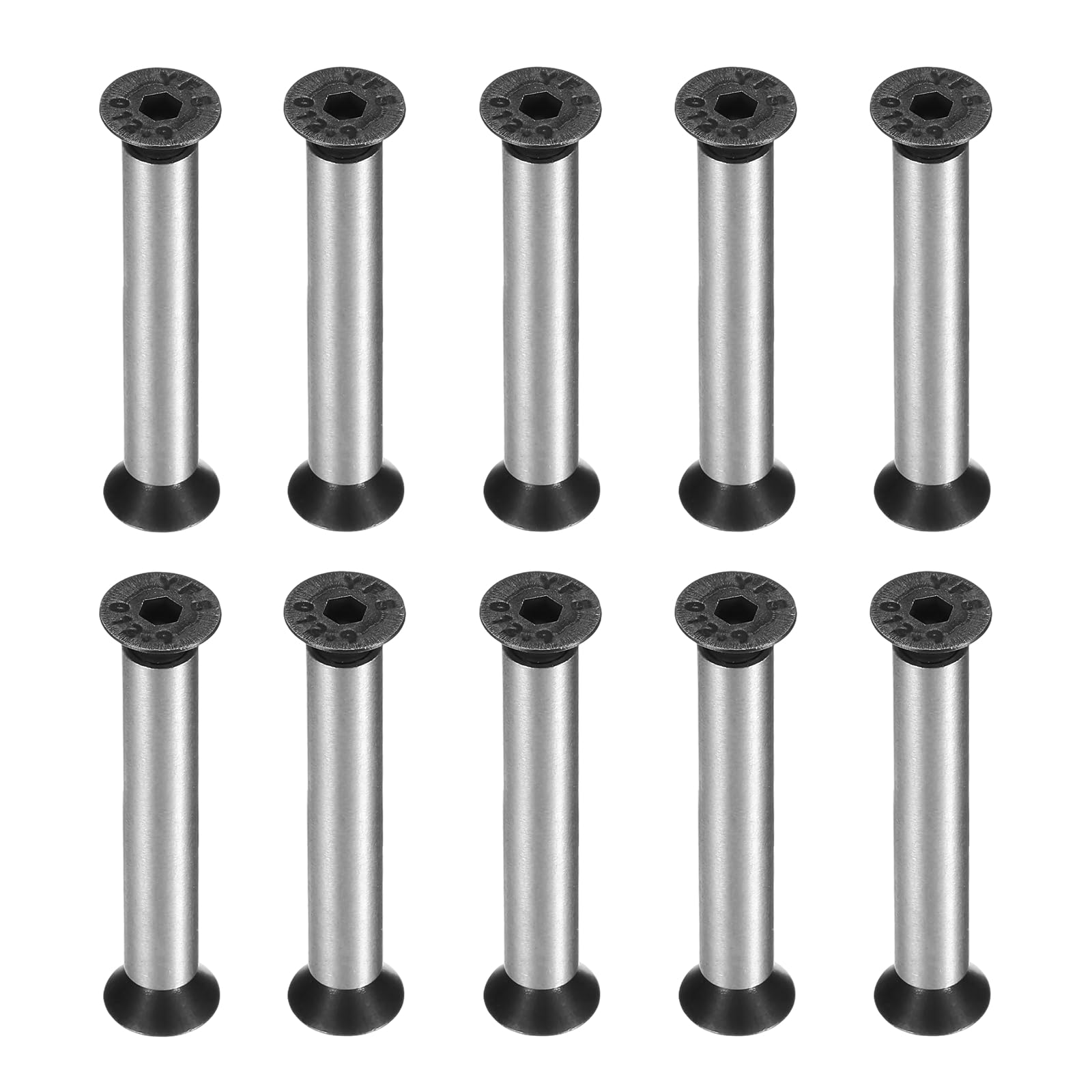 sourcing map 10pcs Knife Handle Screws 5x40mm Hex Sink Head Metal Pocket Knife Pivot Pin