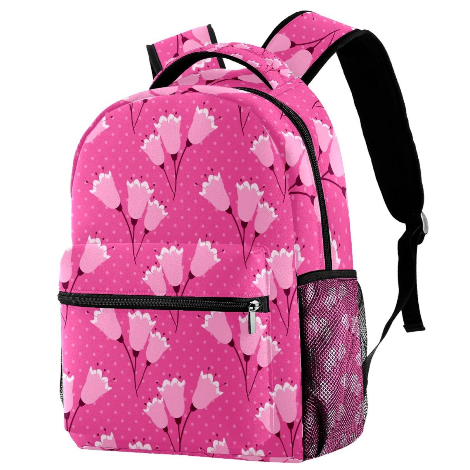 Sac à dos décontracté à fleurs rouges de haute qualité aux finitions soignées - 7