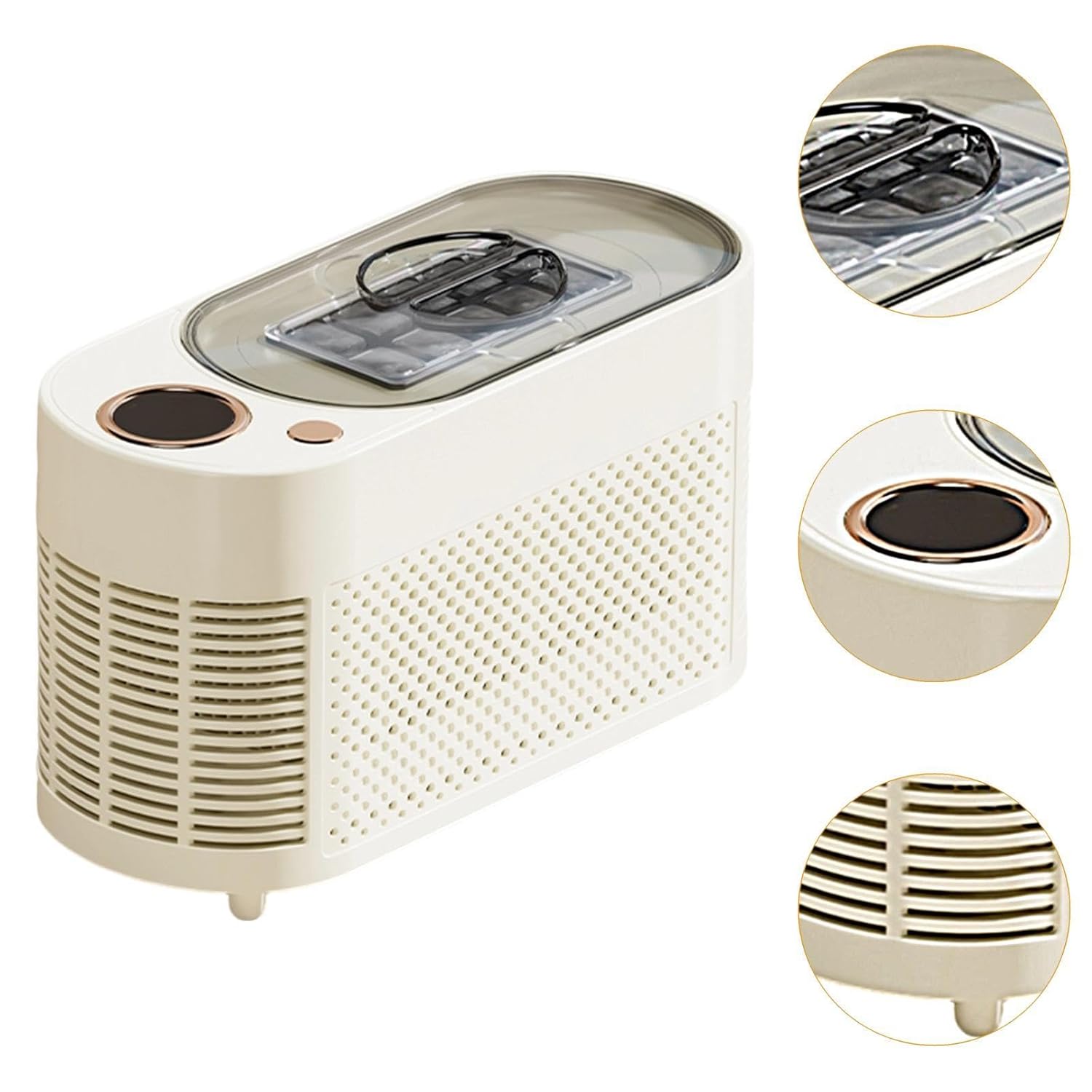 Countertop Ice Maker Efficient Desktop Portable Ice Machine 10 Cubes Ice Production Filling Compact Suitable for Outdoor, Cream White