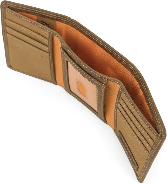 Timberland PRO Men's Leather Trifold Wallet with ID Window, Black/Bullard, One Size