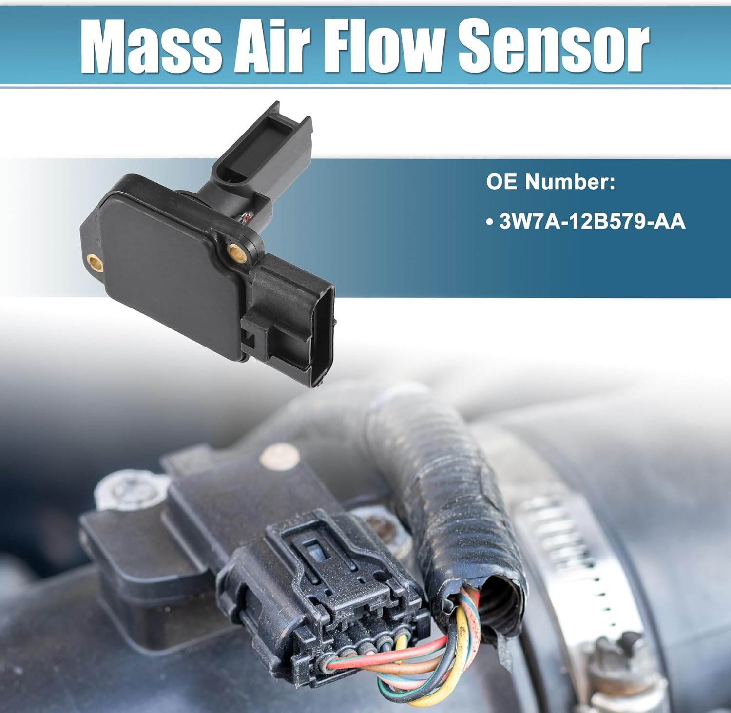 uxcell 1pcs Car Mass Air Flow Sensor Replacement Black for Ford Expedition 1999-2002