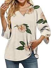 MARSVOVO Dressy V Neck Shirts for Women 2025 Lounge Flowy Trendy Blouse Boho Beach Business Casual Tops