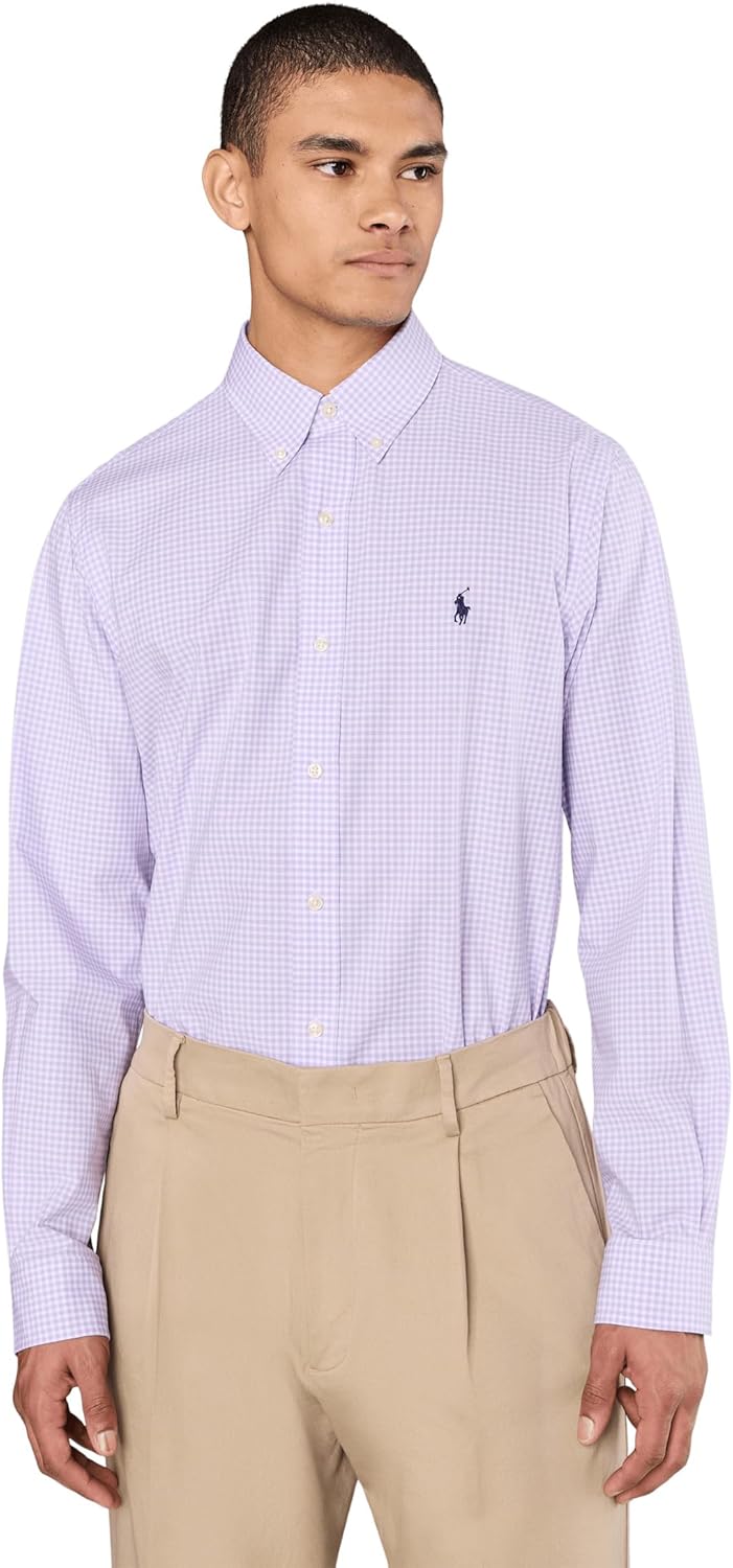 Polo Ralph Lauren Mens Classic Fit Gingham Stretch Poplin Shirt