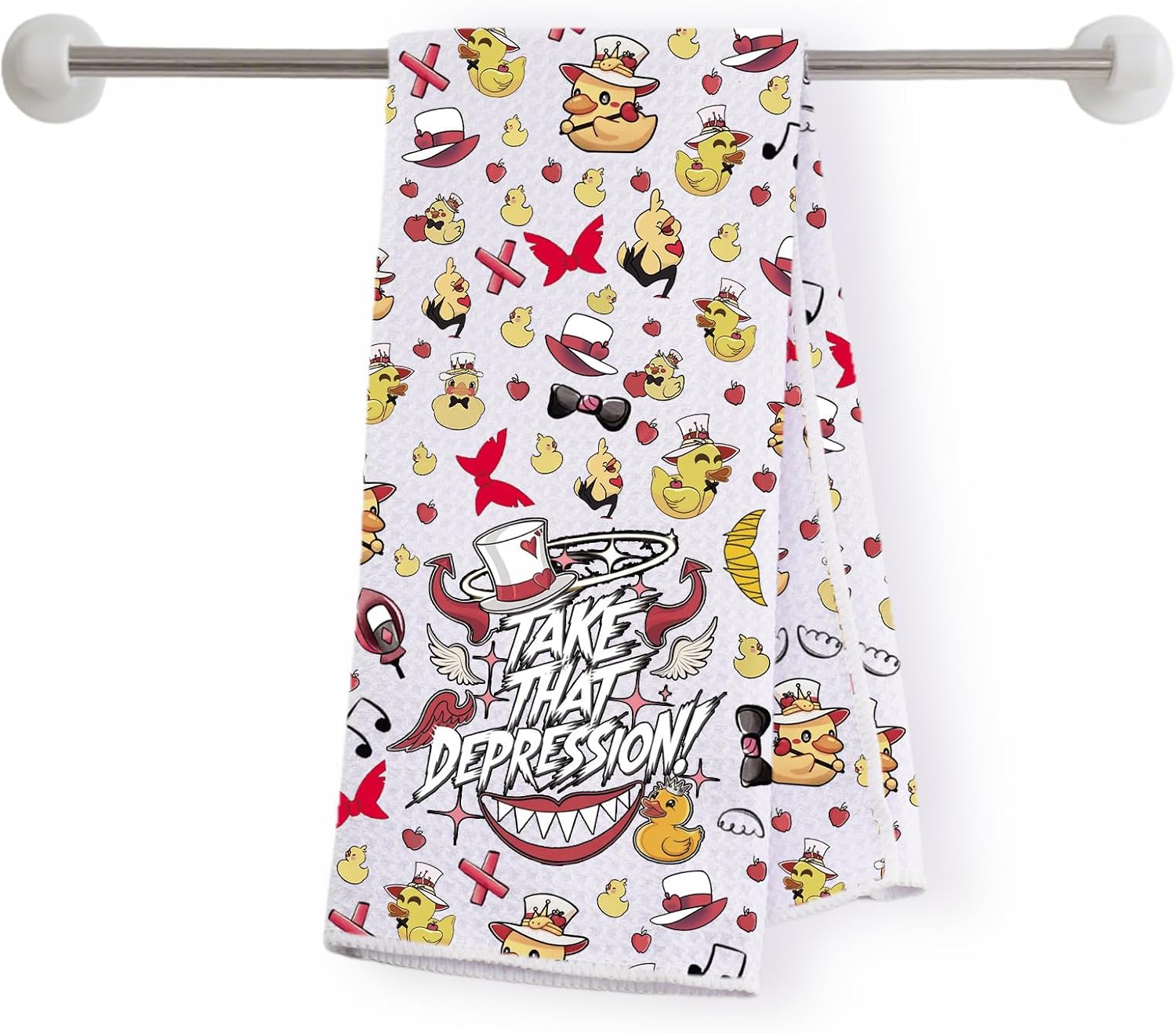 FOTAP Cartoon Demon Hotel Inspire Kitchen Towel Anime Duck Fan Hand Towel Anime Fan Gift Animated Series Gift (TAKE that-KT)