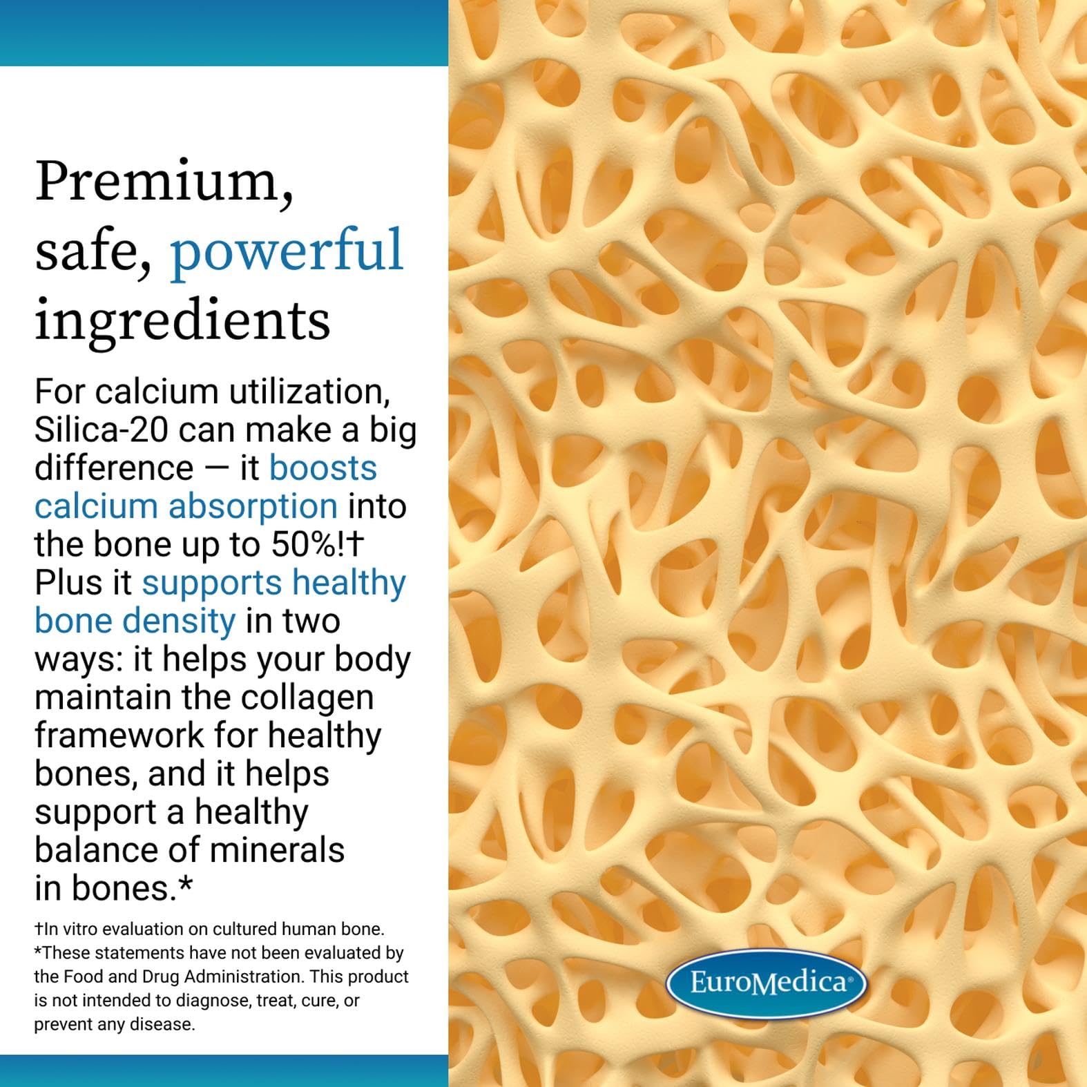 EuroMedica Silica - Hair Growth, Nail Strength, Bone - 60 Count — Amazon image 5