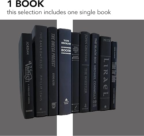 Real Books by Color para oficina o decoración del hogar, diseño de interiores, exhibición de boda, decoración de escenarios (1 libro, negro, título