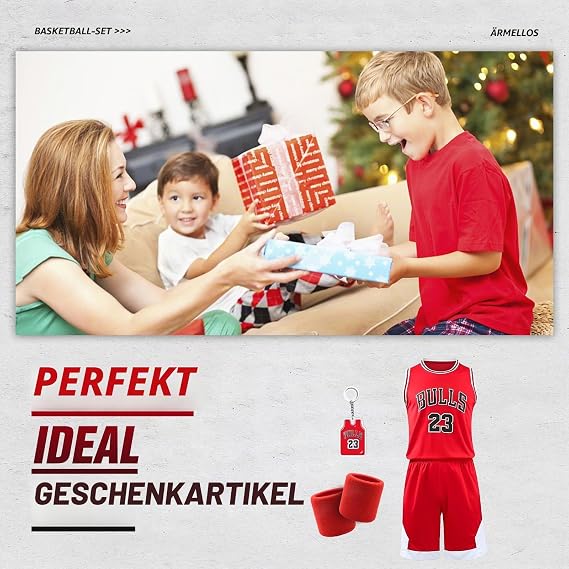 Pardofelis Basketball Jersey for Boys Quick-Drying Basketball Jersey and Shorts with Wrist Wraps Sleeveless Basketball Suit Set for Training and Games High-Quality Basketball Clothing