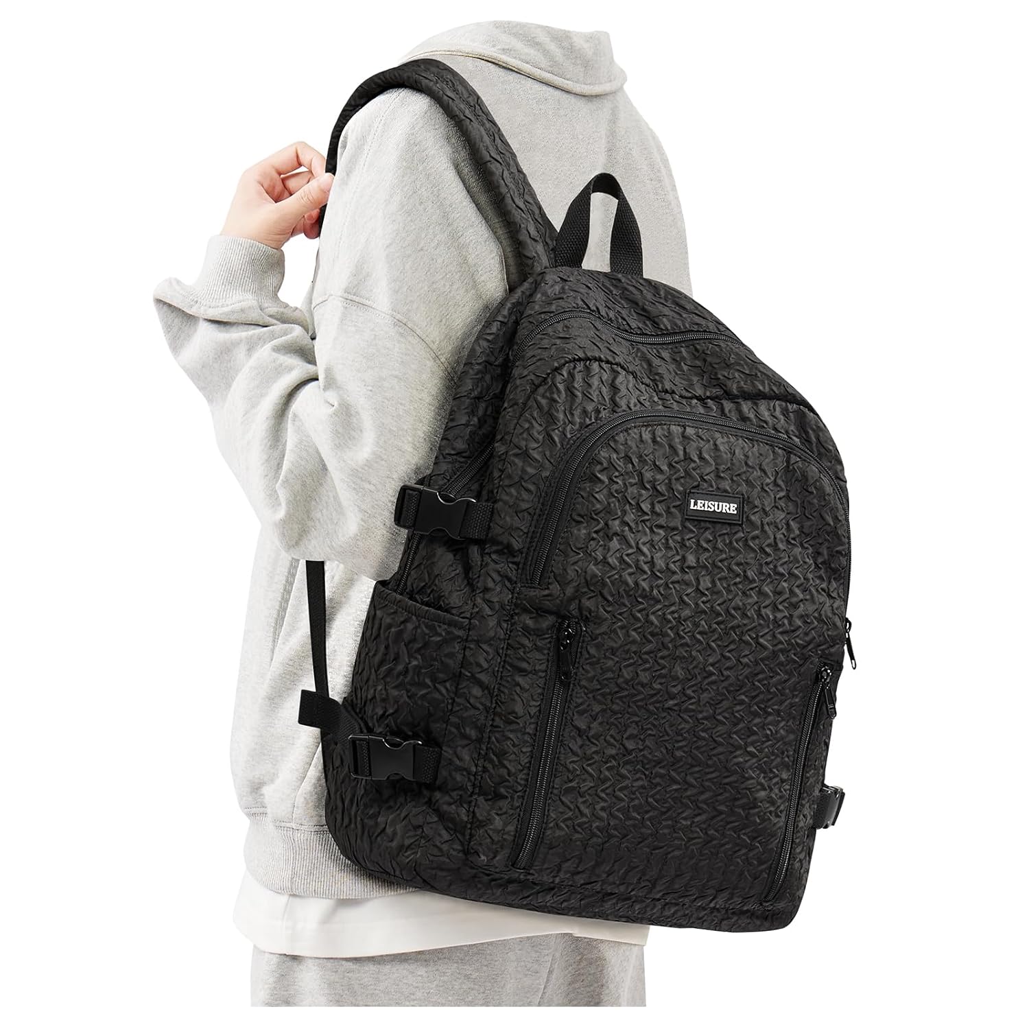 weradar Lightweight Middle School Bag For Teens Girls Kawaii Backpack For College Students Aesthetic Black Bookbag Cute School