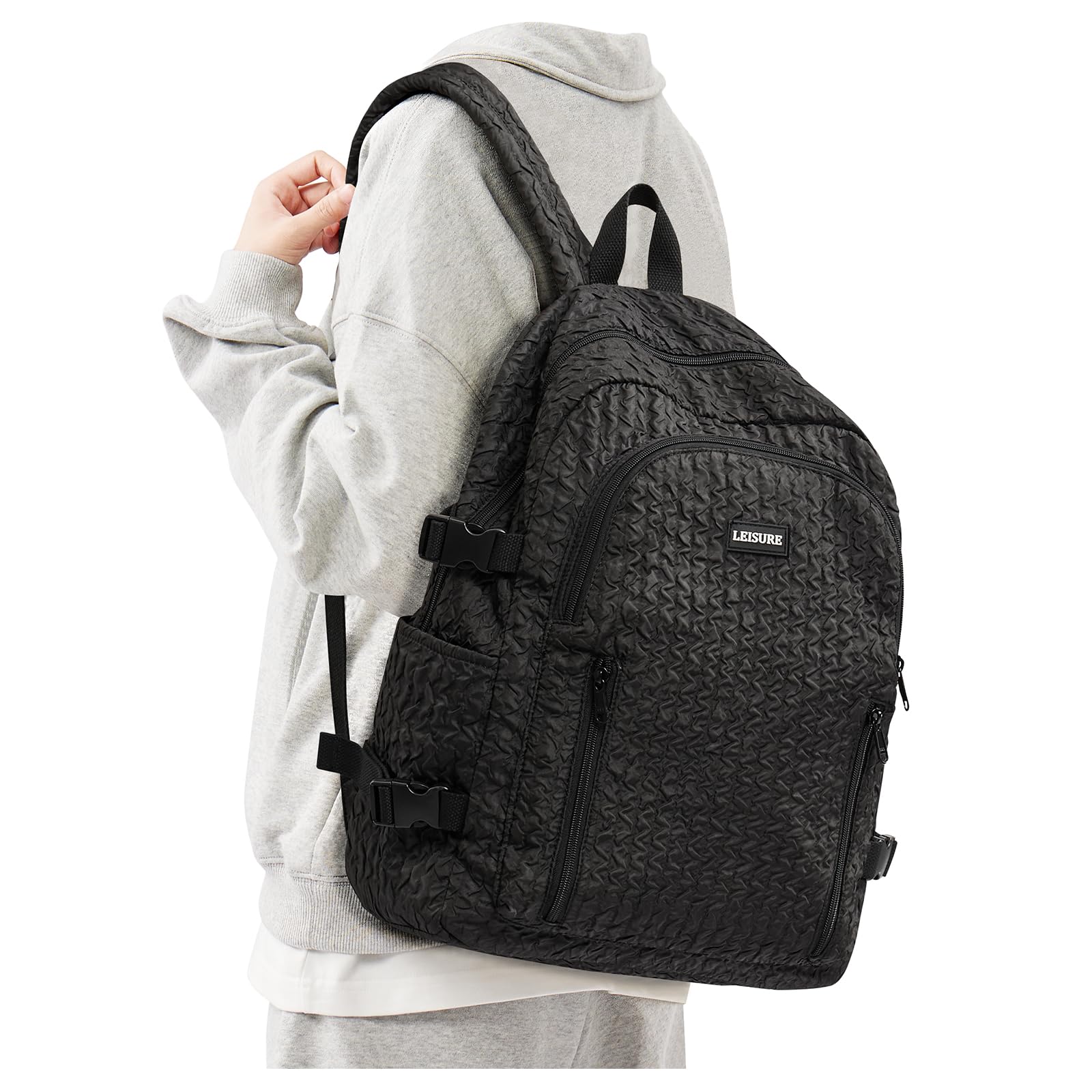 weradar Lightweight Middle School Bag For Teens Girls Kawaii Backpack For College Students Aesthetic Black Bookbag Cute School