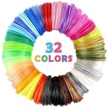 MIKA3D 32 Colors 3D Pen PLA Filament Refills&comma; Each Color 10 Feet&comma; Total 320 feet&comma; Pack with 4 Finger Caps