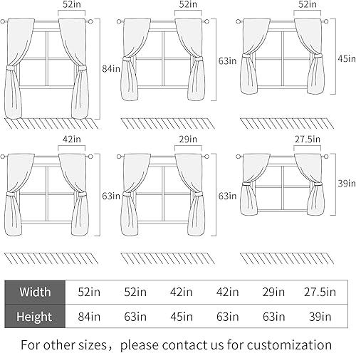 Miniatura 4 de IFFVGX Cortinas para fregadero de cocina de Navidad de color rosa negro y rojo 275 pulgadas de ancho x 39 pulgadas de alto bolsillo para barra para