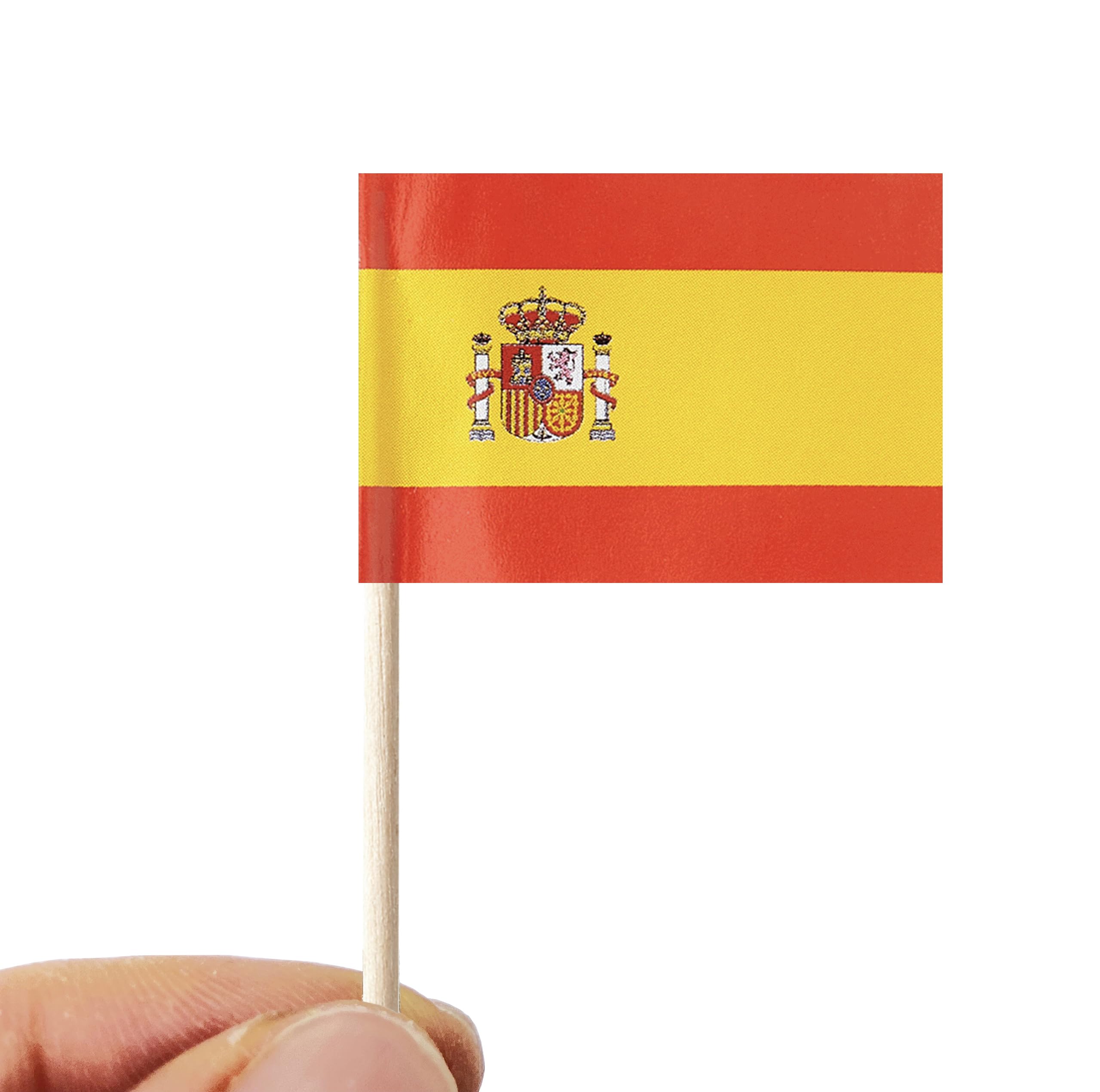 100 Spanien-Flaggen Zahnstocher - Bunte Party-Spieße Für Cupcakes, Cocktails & Fingerfood | Eurovision