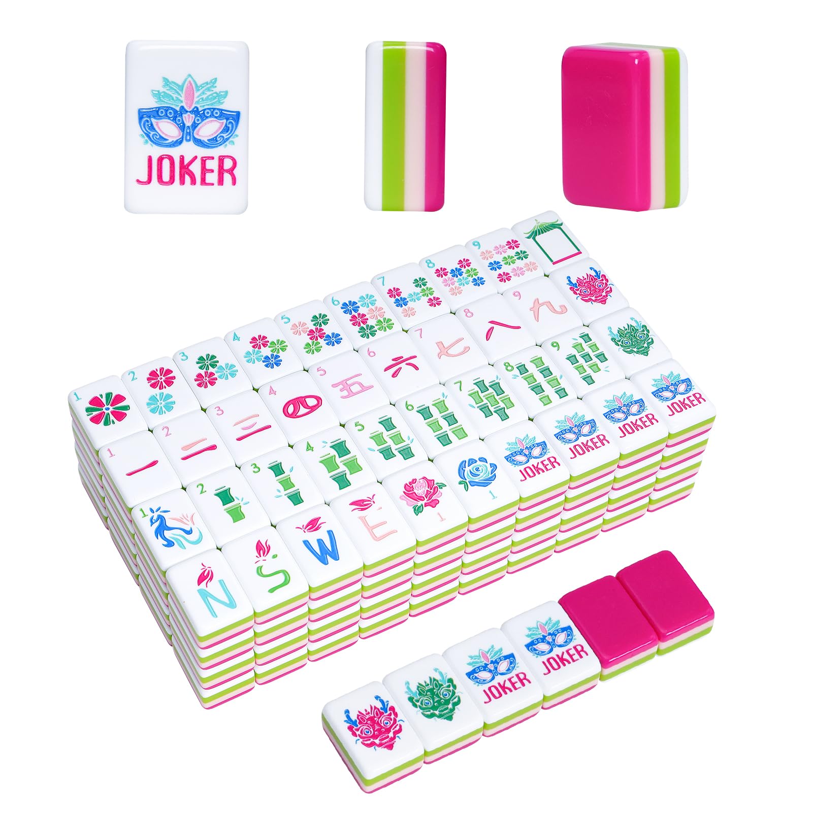Photo 1 of Jongyance American Mahjong Tile Set(4 Layer),160 Acrylic Engraved Mahjong Tiles, Mahjong Tiles Bag and Accessories