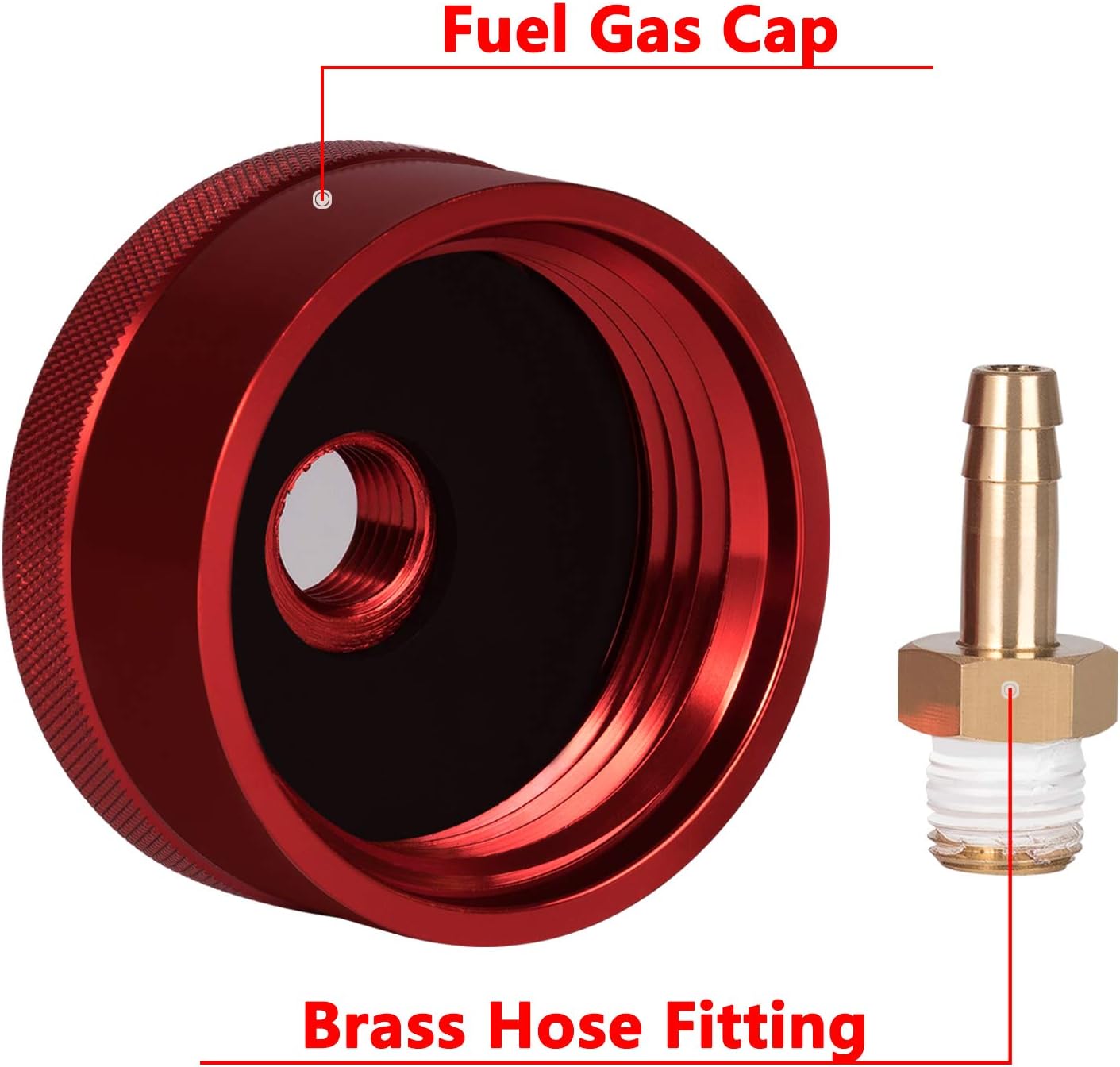 Bonbo Fuel Gas Cap with Brass Hose for Honda EU2200i EU1000i EU2000i EU3000i Handi, Champion 2000watt, Westinghouse 2200watt WH2200iXLT Generators, Upgrade Extended Run (Red)
