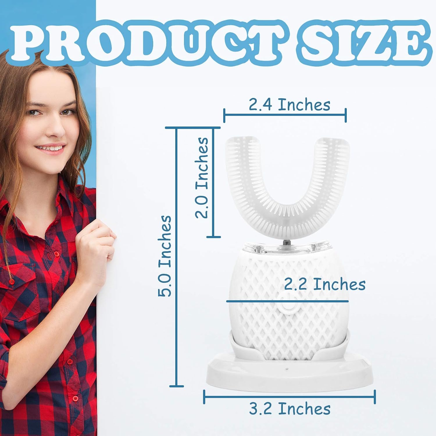 Automatic Toothbrush Ultrasonic Toothbrush Teeth Whitening Toothbrush Manual Toothbrush for Adults 360°Electric Toothbrush 30'' Automatic Timer Wireless Charging Washable Travel Home Dual-use (White) : Beauty & Personal Care