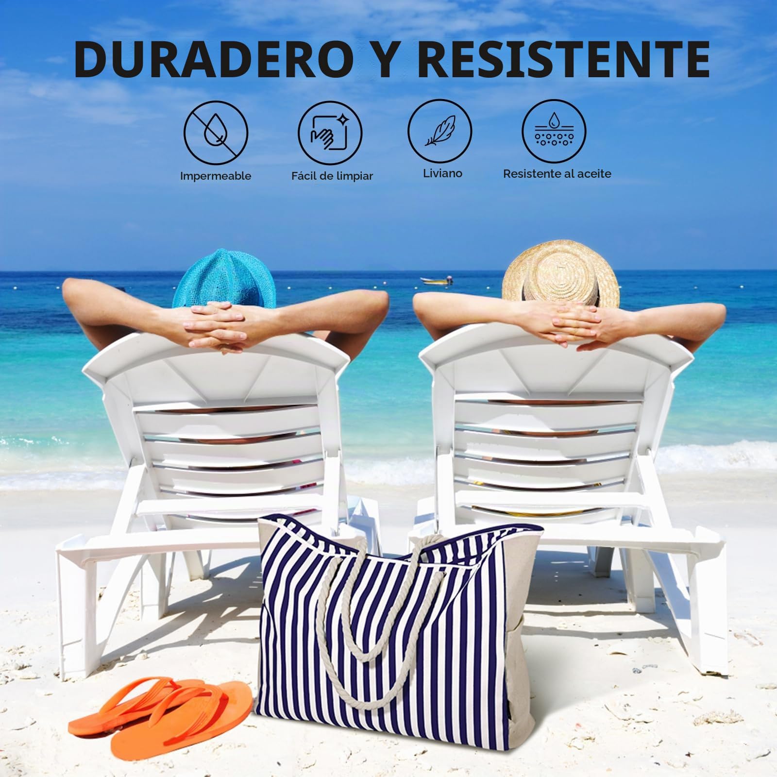GAGAKU Bolsa de playa para mujer, XXL