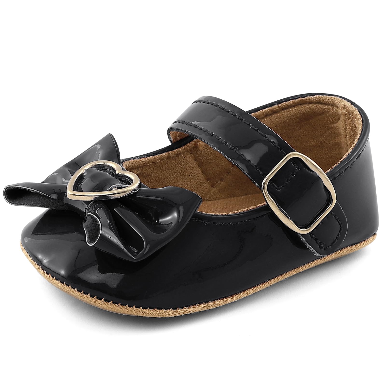 LACOFIA Baby Girls Anti-Slip First Walking Shoes Infant Bowknot Mary Jane Princess Party Shoes Prewalkers — view 19