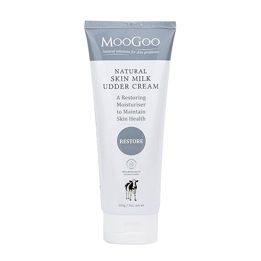 MooGoo Natural Skin Milk Udder Cream 200g - Non-Comedogenic, Lightweight & Calming Lotion for Face, Hands & Body. For Women & Men with Sensitive, Itchy or Damaged Skin.