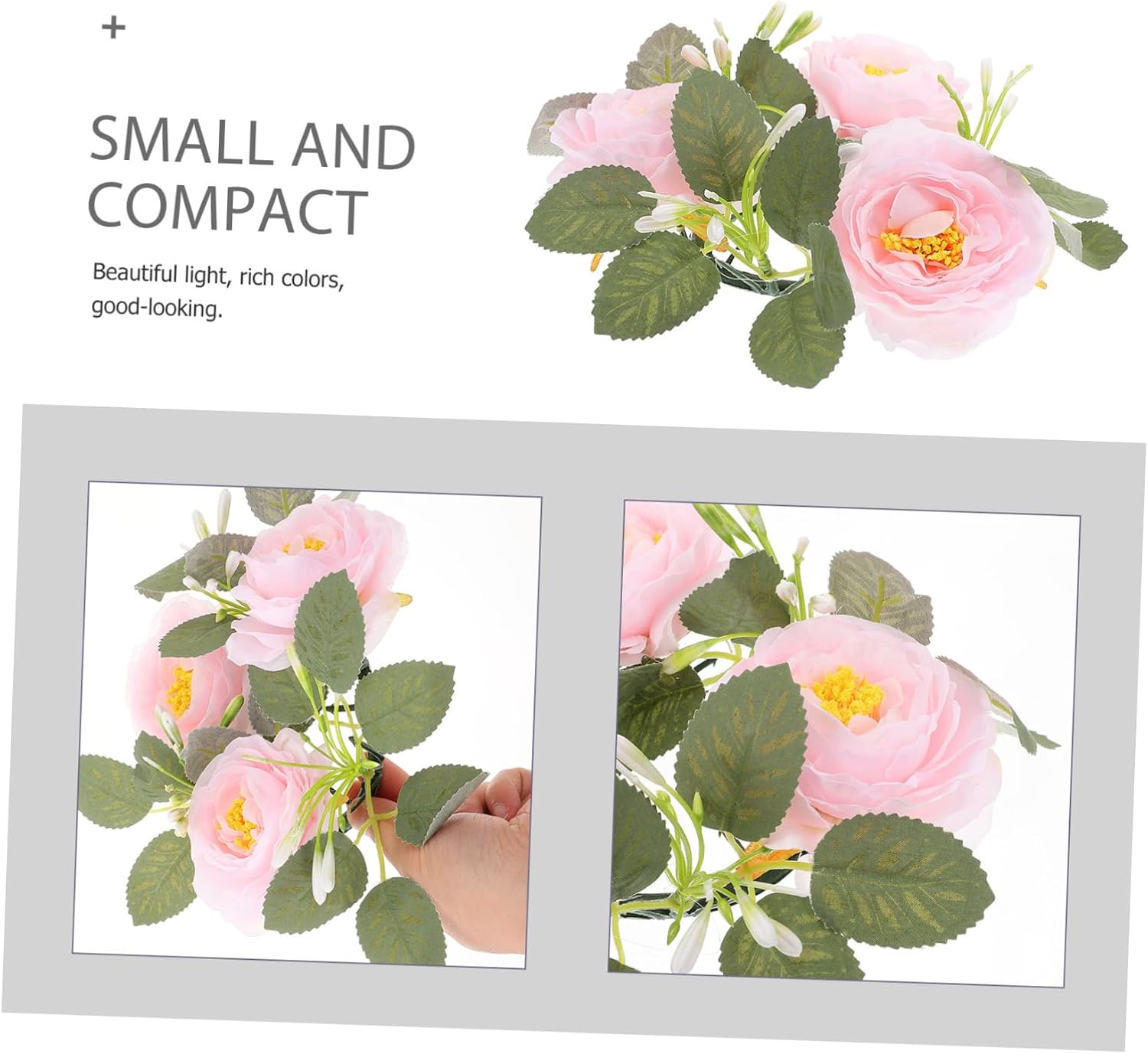 Zerodeko Artificial Flower Candle Wreath Ring Chic Decor for Weddings Parties Table Settings Featuring Leaves and Detailed Floral Design