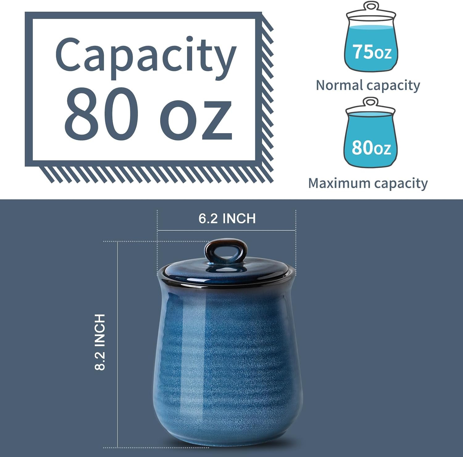 Hasense Blue Ceramic Utensil & Storage Set