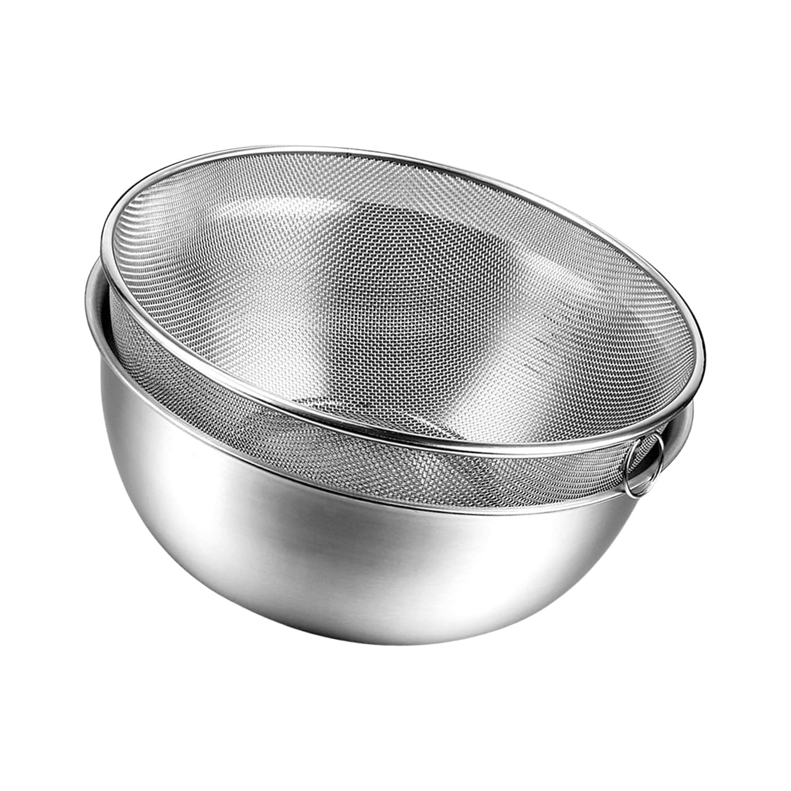 ZWWAAZHF Stainless Steel Strainer Fine Hole Colander with Mixing Bowl Set Kitchen Basket for Rinsing Vegetables and Fruits Pastas Kitchenwares