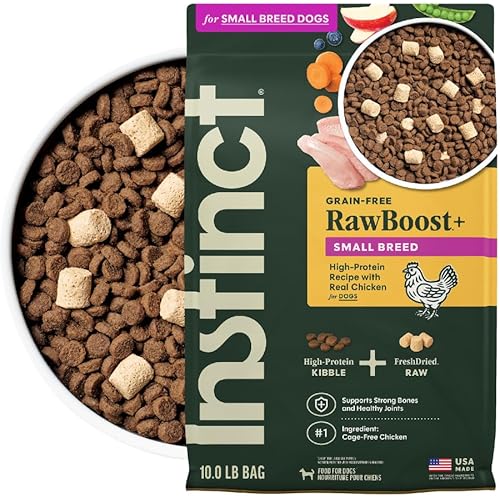 Instinct RawBoost Small Breed, Natural Dry Dog Food with Freeze-Dried Pieces, High Protein, Grain-Free Recipe - Real Chicken, 10 lb. Bag