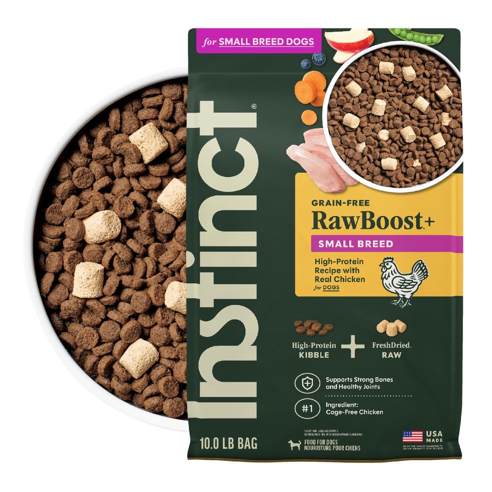 Instinct RawBoost Small Breed, Natural Dry Dog Food with FreshDried Raw, High Protein, Grain-Free Recipe - Real Chicken, 10 lb. Bag