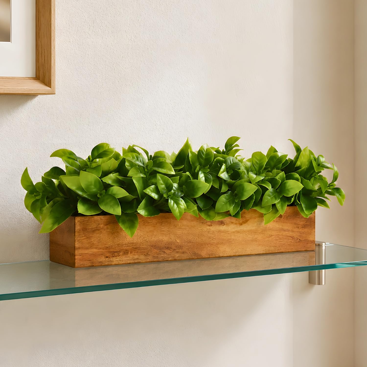 Artificial Plant Leaves - Wooden Tray Decor -10