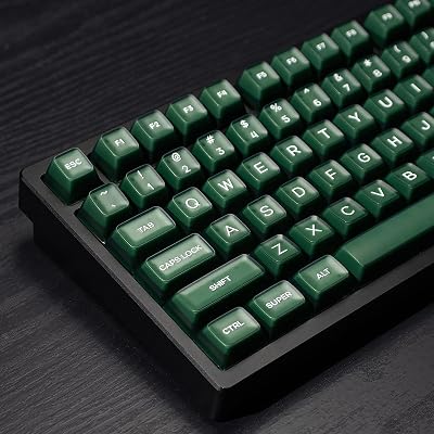 Sumgsn 142 Keys PBT Doubleshot RSA Keycaps Dark Green Translucent Keycaps Set Fit for 61/64/87/104/108 Cherry Mx Switches ISO ANSI Mechanical Keyboard
