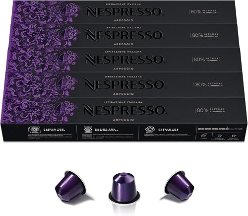 Nespresso Original Cápsulas de Café Arpeggio, 200 Cápsulas para Máquina de Café, Tueste Intenso con Notas de Cacao