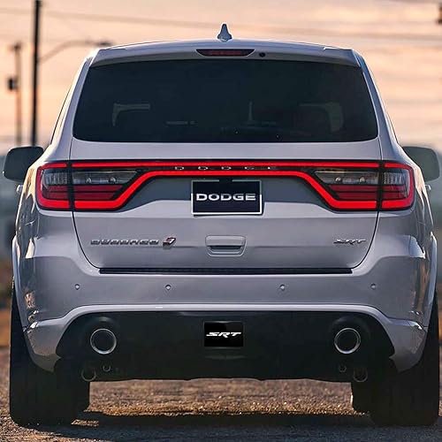 Miniatura 3 de iPick Image, Compatible con placa frontal de metal negro con gráfico UV Dodge SRT en plástico ABS de 2 pulgadas para enganche de remolque