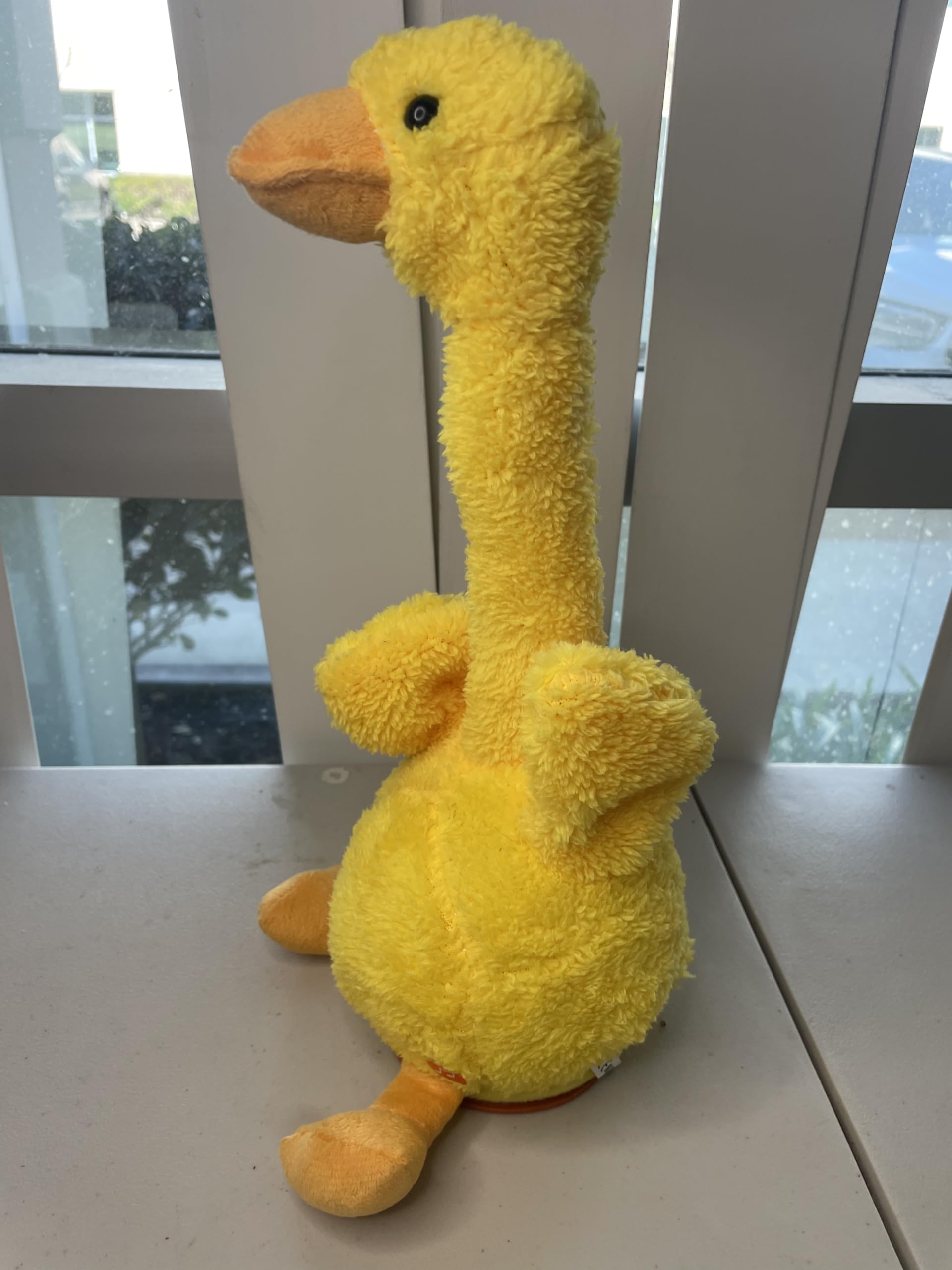 Besia Dancing Animal Mimicking Toy,Talking Repeat Singing Sunny Animal Toy 120 Pcs Songs for Baby 15S Record Your Sound Sing+Dancing+Recording+LED (Talking Yellow Duck)