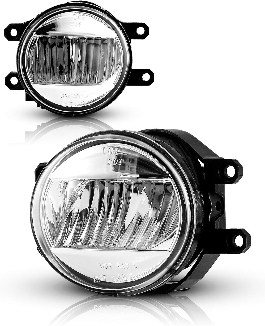 AUTOFREE Fog Light for 2007-2012 Toyota Camry/ 2009-2012 Corolla / 2006-2012 RAV4/ 2014-2018 Lexus ES350/ 2008-2016 RX350/ 2008-2010 Highlander LED Driving Lamp Replacement-1 Pair(Clear Lens)