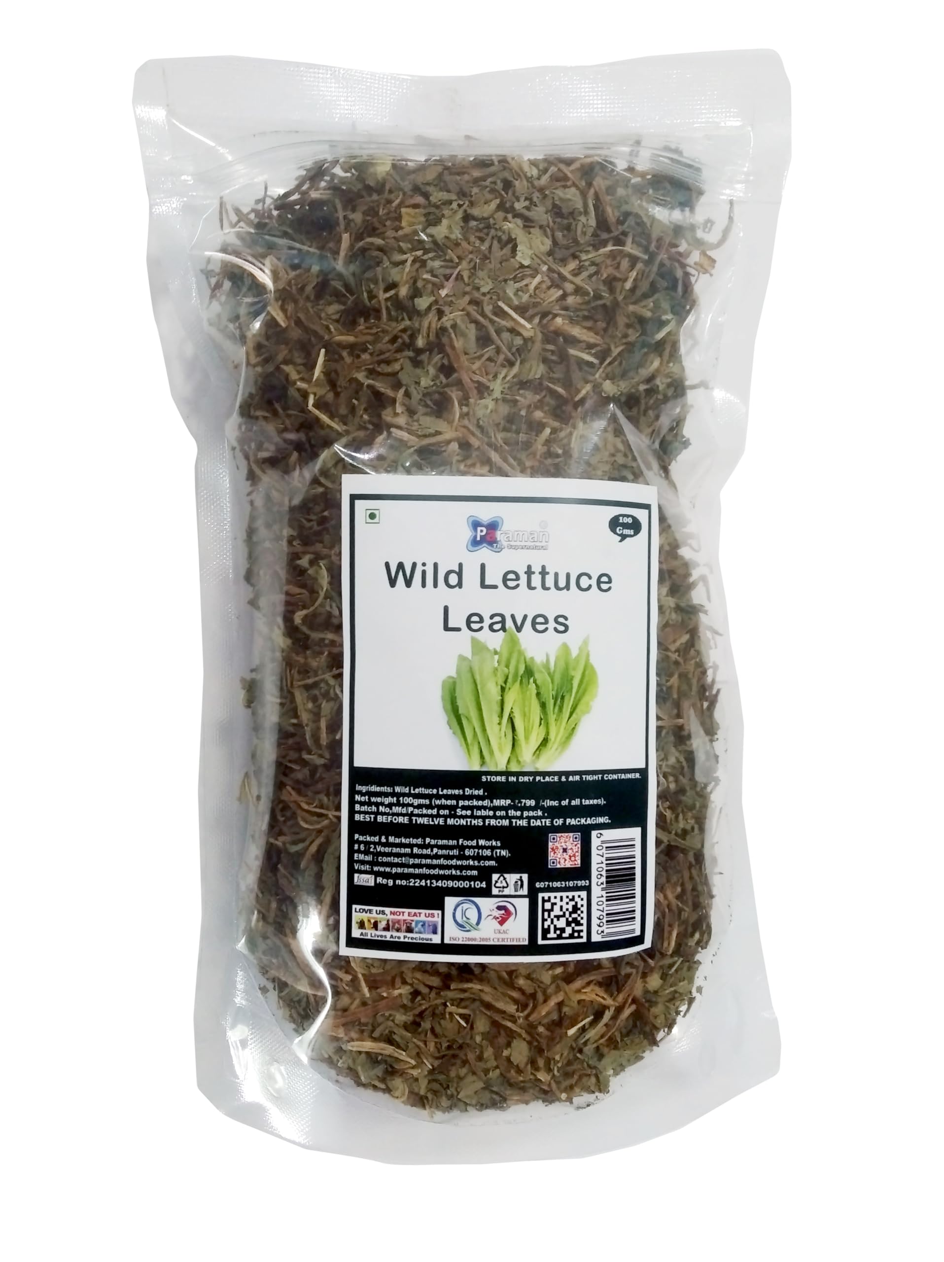 Wild Lettuce Leaves (Dried) - 100 grams