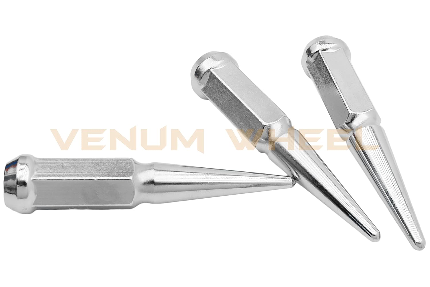 20pc 9/16"-18 Chrome Spike Lug Nuts for 1994-2011 Dodge Ram Solid 1 Piece 4.5" Tall Acorn Lug Nut- Includes Socket Key