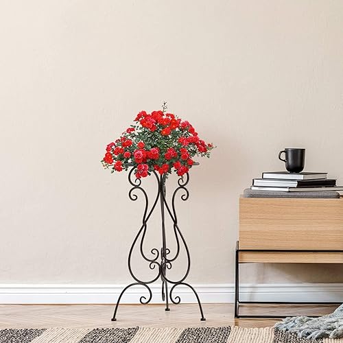 Miniatura 4 de Soporte de metal para plantas, 22.5 pulgadas de alto, soportes para macetas resistentes, soporte de pedestal para maceta individual para interiores,