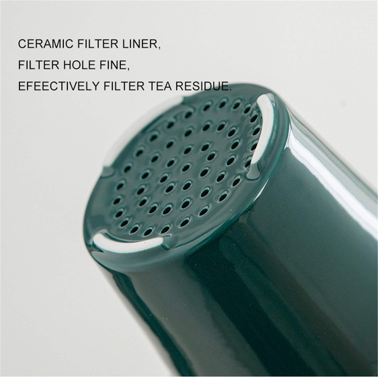 Tazas De Té De Cerámica con Mango, Taza De Té con Tapa Y Filtro, 400ML Mugs De Té con Separación De Té Filtrada De Escarchado Y Vidriado para Oficina Hogar O Regalo (Blanco)