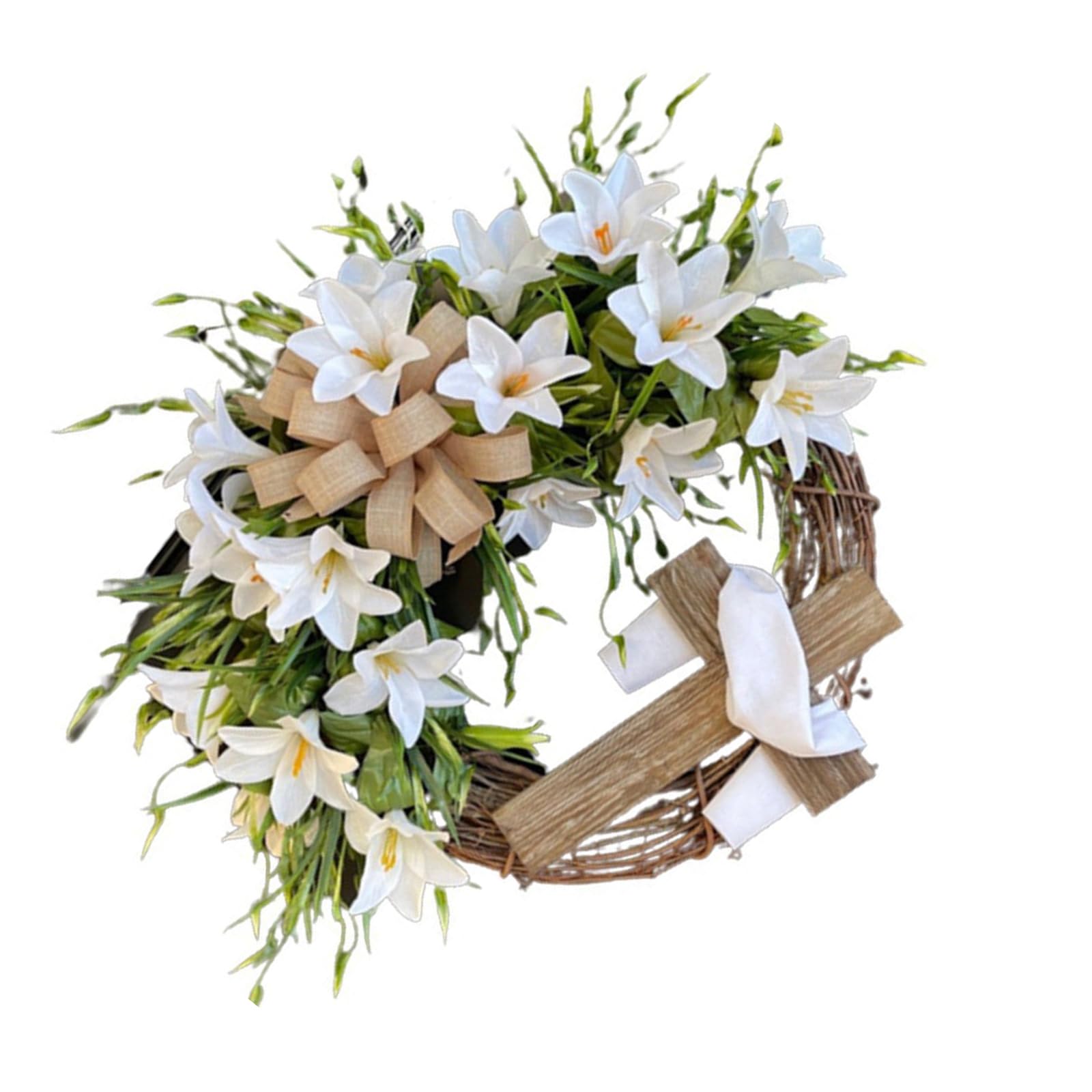 carotoe Flower Wreath Flexible Holiday Decor Garlands Accessory Home 35cm 40cm 45cm Easter Wall Decors