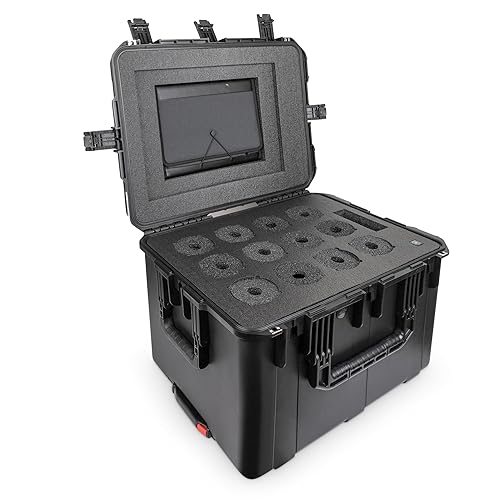 CasePro CP-WINE-12B - Transportador de vino de 12 botellas con ruedas polipropileno y espuma de polietileno de alta densidad 2563 pulgadas de largo