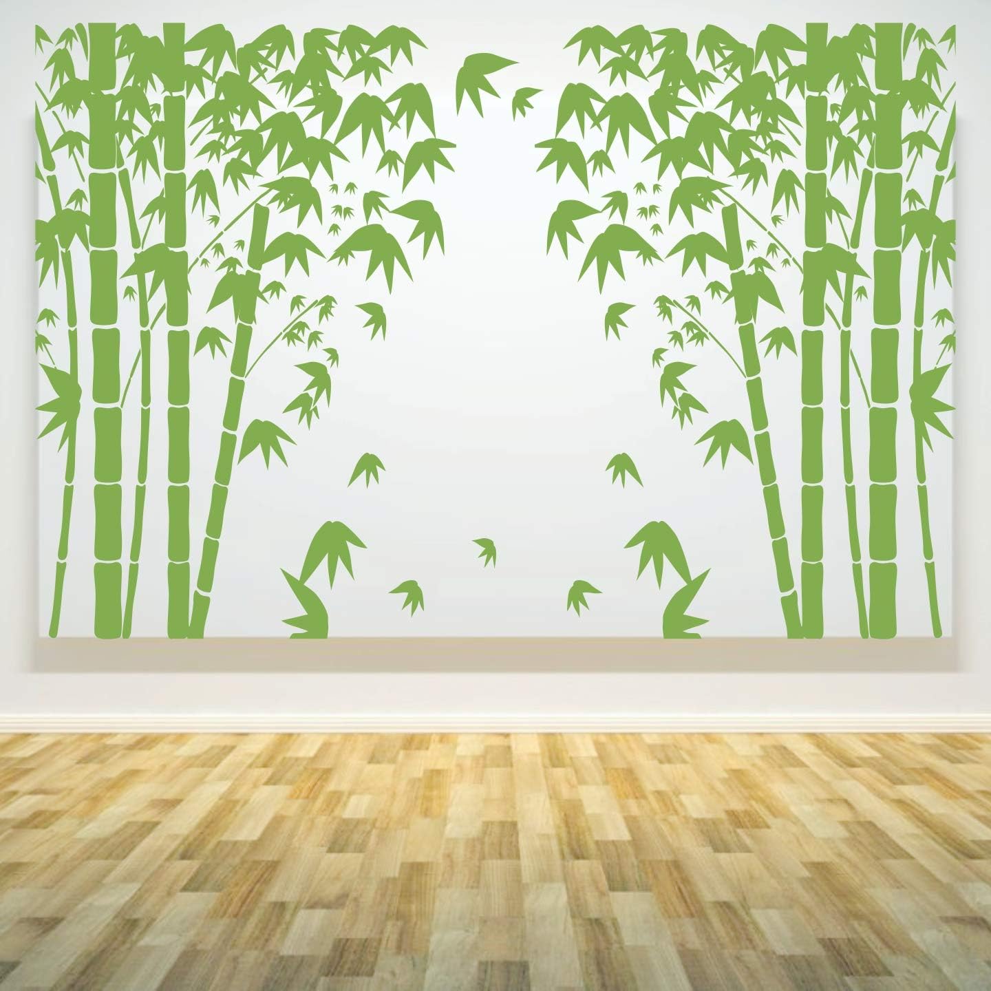 StickMe ' Green - Bamboo - Tree - Nature - Birds - Decorative - Creative - Colorful - Wall Sticker' -SM152 (Multi Colour, Vinyl - 100cm X 80 cm)-Self-Adhesive
