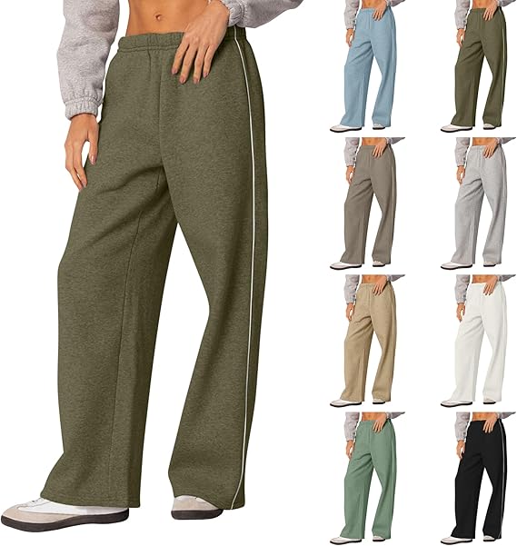 ウォーキング・ランニングウェア 2LINE ADJUSTABLE WIDE TRACK PANTS Amazon.com: Low Rise Sweatpants for Women Baggy Fleece Wide
