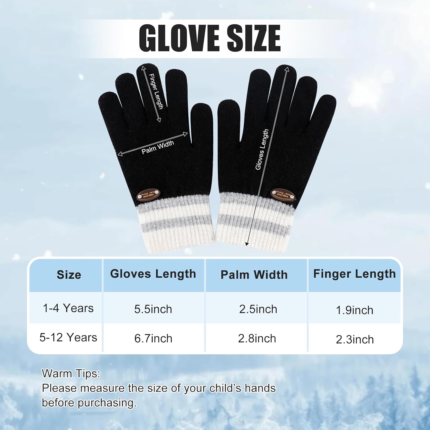 Kids Knit Gloves Boys Winter Warm Gloves Girl Stretchy Soft Glove Toddler Full Finger Mittens for Children - Image 5