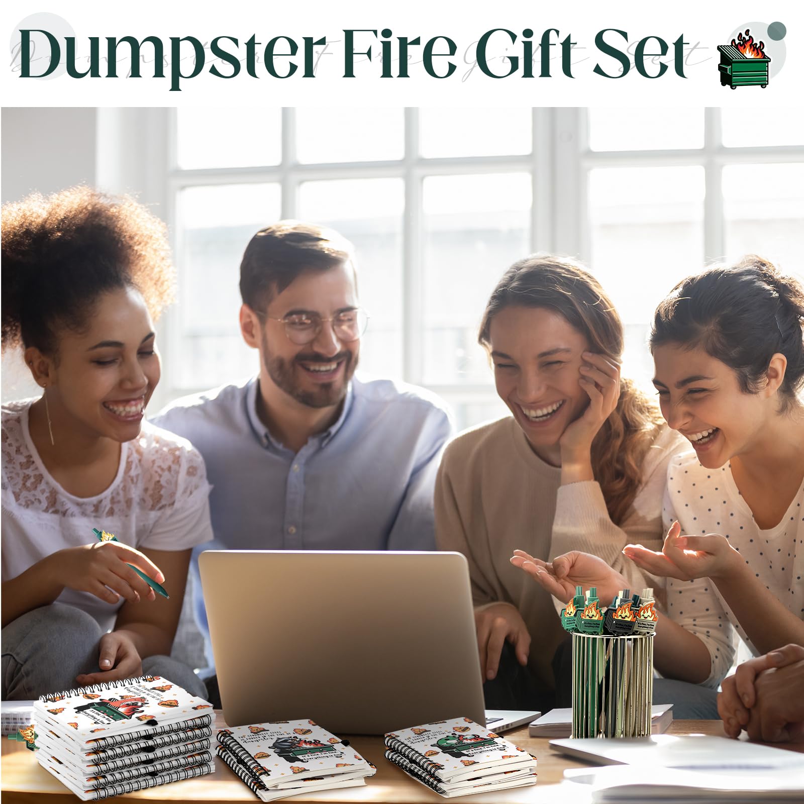 Resurhang 60 cuadernos A6 de regalo de fuego para empleados, con diseño de animales de fuego, con bolígrafo, divertidos regalos de agradecimiento para compañeros de trabajo, empleados, profesores