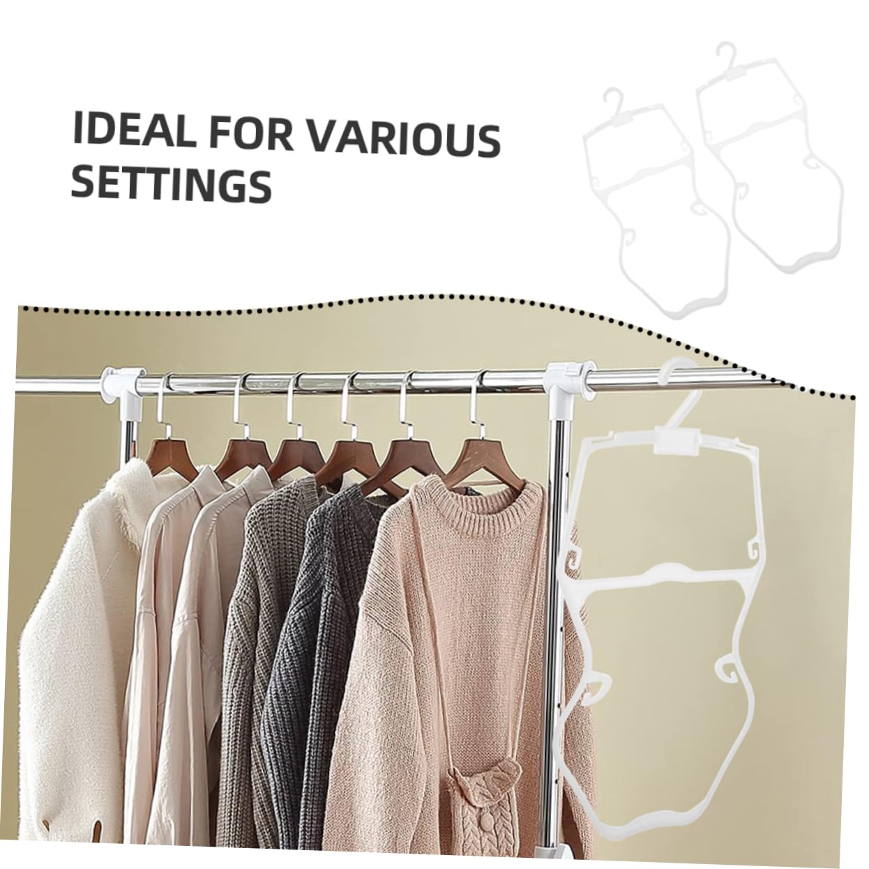 UKCOCO 10 Perchas Infantiles de Plástico Blanco Diseño Antideslizante y Forma de Cuerpo para Colgar Trajes de Baño de Niños en Armario del Hogar o Tienda