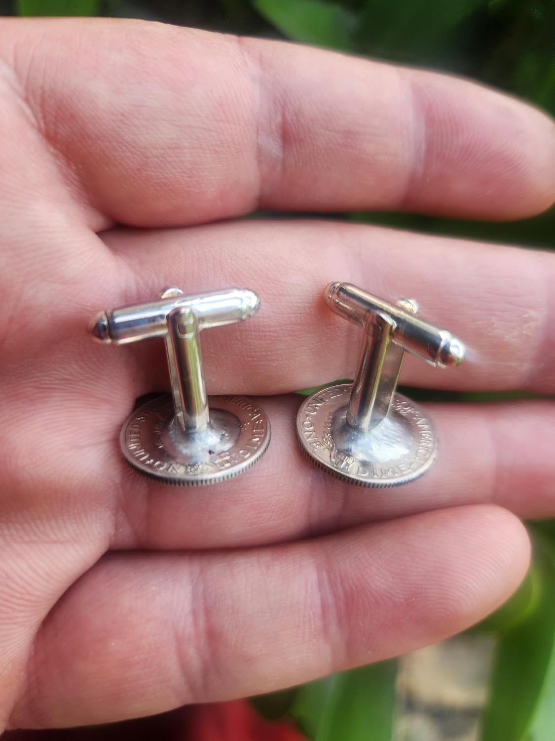 Silver 1945 real Mercury dime coin cuff link | Silver