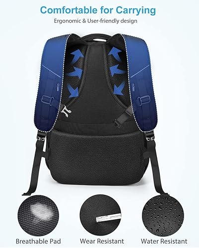 Miniatura 4 de HOMIEE Mochila para laptop, mochila de viaje extra grande de 40 L para hombres y mujeres, antirrobo, delgada, duradera, bolsa de computadora