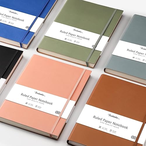 Miniatura 7 de HIUKOOKA Cuaderno con rayas universitarias, diario grande de tapa blanda A4 de 320 páginas, 8.5 x 11 pulgadas, papel grueso de 3.53 ozm, piel