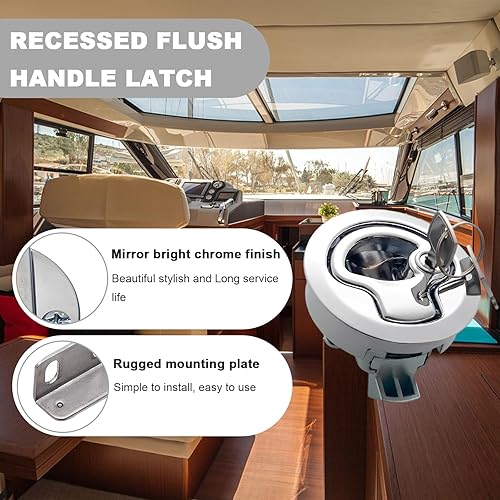 Miniatura 4 de evan Pestillo de golpe, pestillo redondo de arrastre para caravana, yates, cubierta, barco, escotilla de repuesto para 14 de pulgada de grosor,