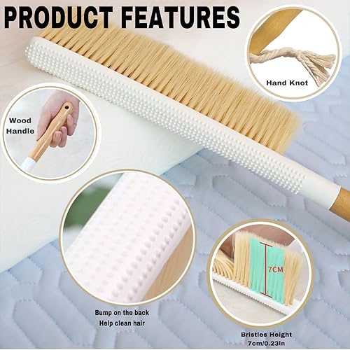 Miniatura 2 de Herramienta de desempolvado multibarrido mejorada con gancho, reutilizable, lavable, escoba pequeña batidora, funciona como cepillo de banco para